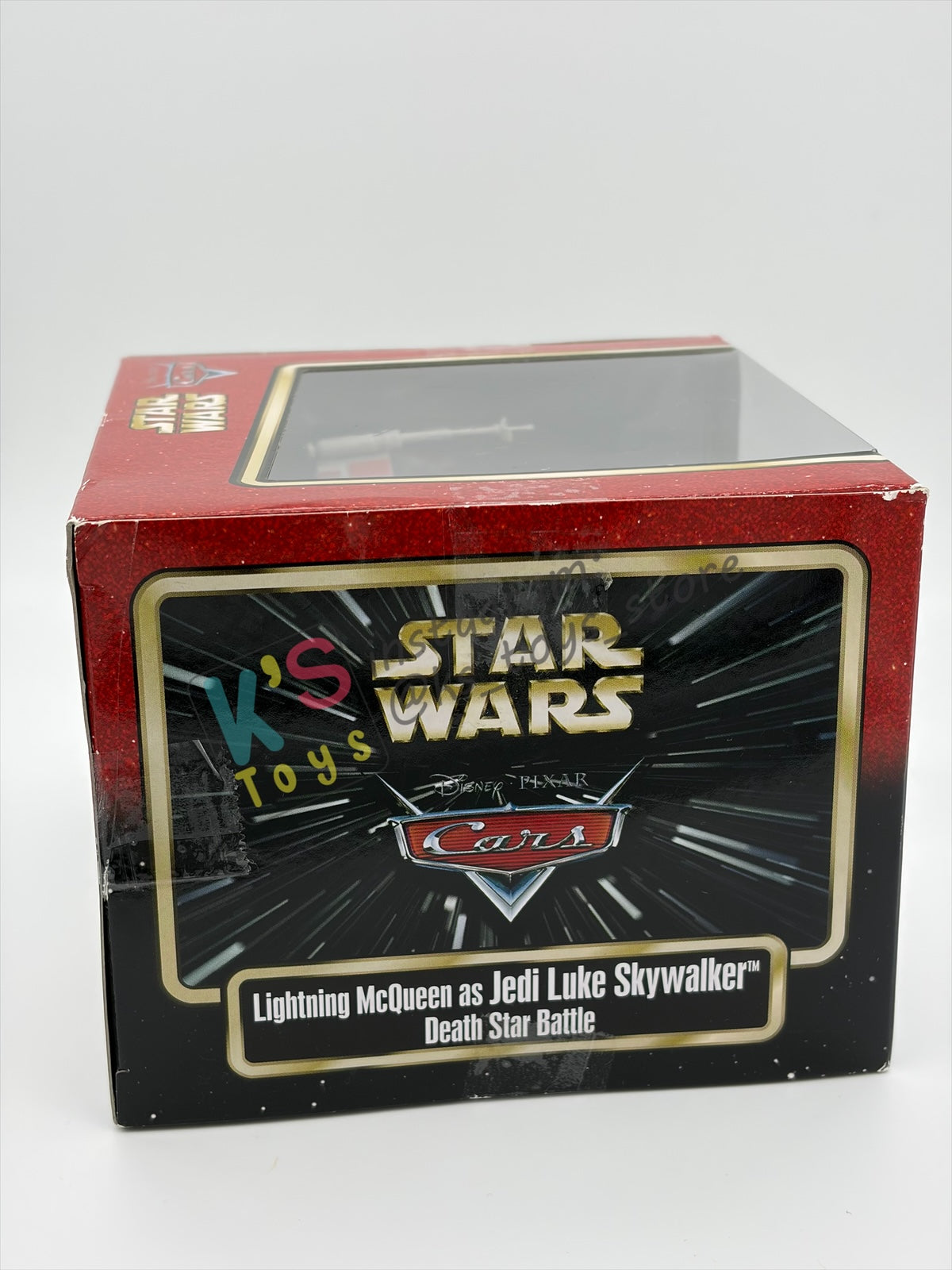 RARE EXCLUSIVE DISNEY PIXAR CARS BY DISNEY PARKS, "LIGHTNING MCQUEEN AS JEDI LUKE SKYWALKER DEATH STAR BATTLE" STAR WARS SERIES - BNIP