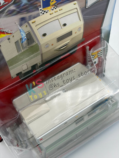 RARE DELUXE DISNEY PIXAR CARS BY MATTEL, "DOUG RM" PISTON CUP SERIES - BNIP