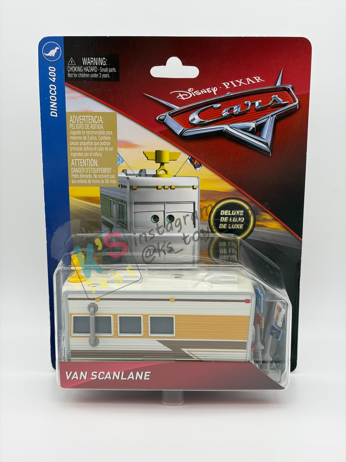 DELUXE DISNEY PIXAR CARS BY MATTEL "VAN SCANLANE" DINOCO 400 SERIES - BNIP