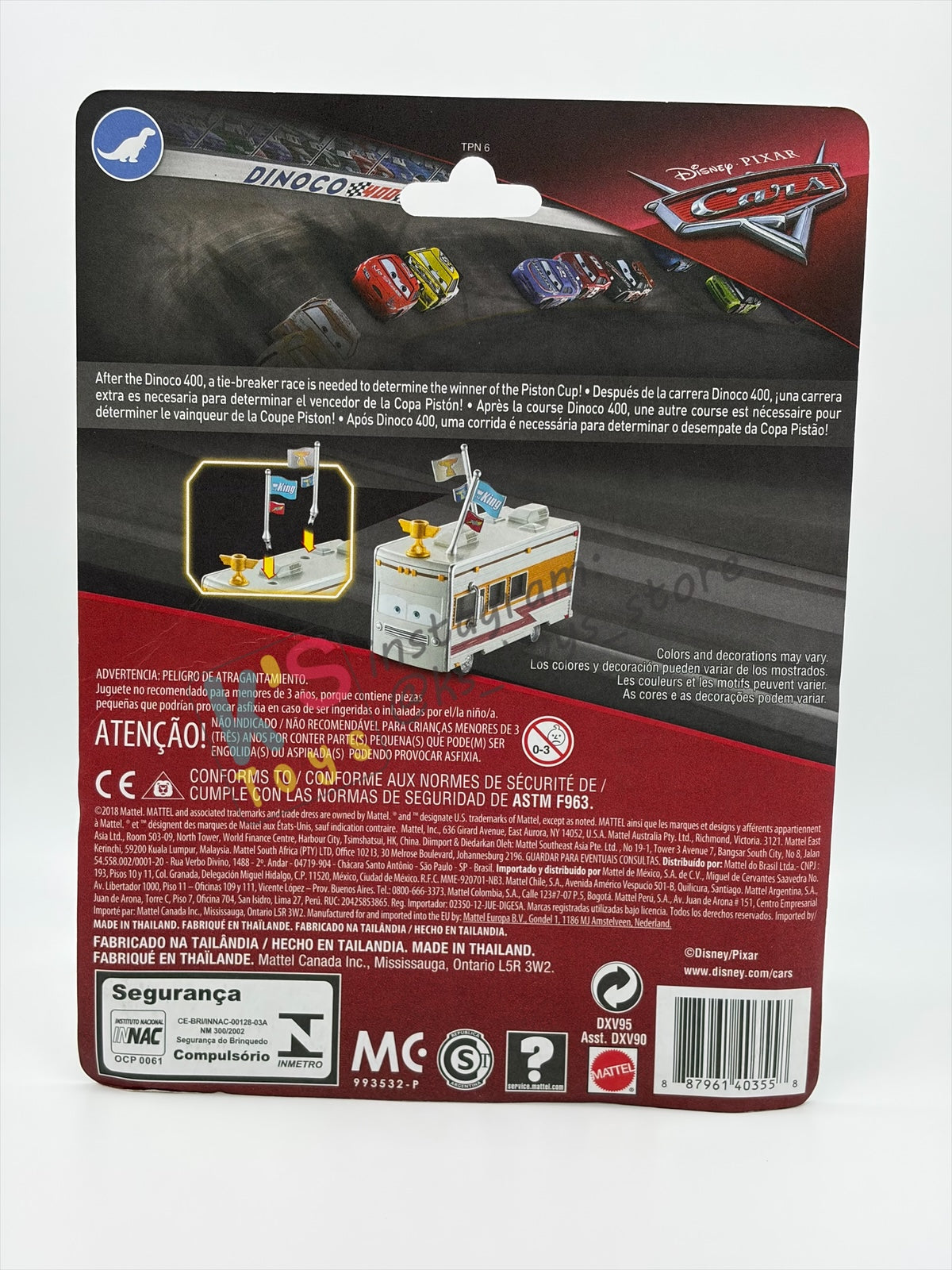DELUXE DISNEY PIXAR CARS BY MATTEL "VAN SCANLANE" DINOCO 400 SERIES - BNIP
