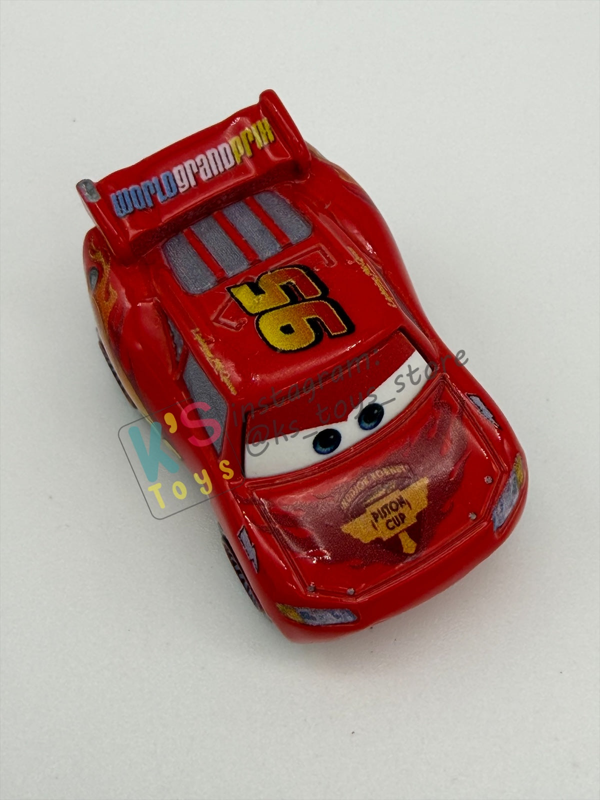 Loose Mini Racers Pixar Disney Cars, LIGHTNING MCQUEEN WITH RACING WHEELS - Mint / Near Mint Condition