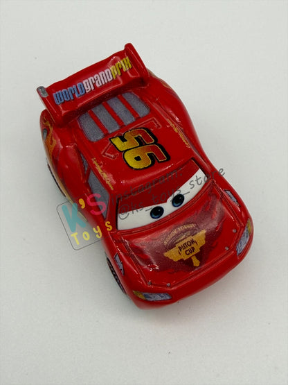 Loose Mini Racers Pixar Disney Cars, LIGHTNING MCQUEEN WITH RACING WHEELS - Mint / Near Mint Condition
