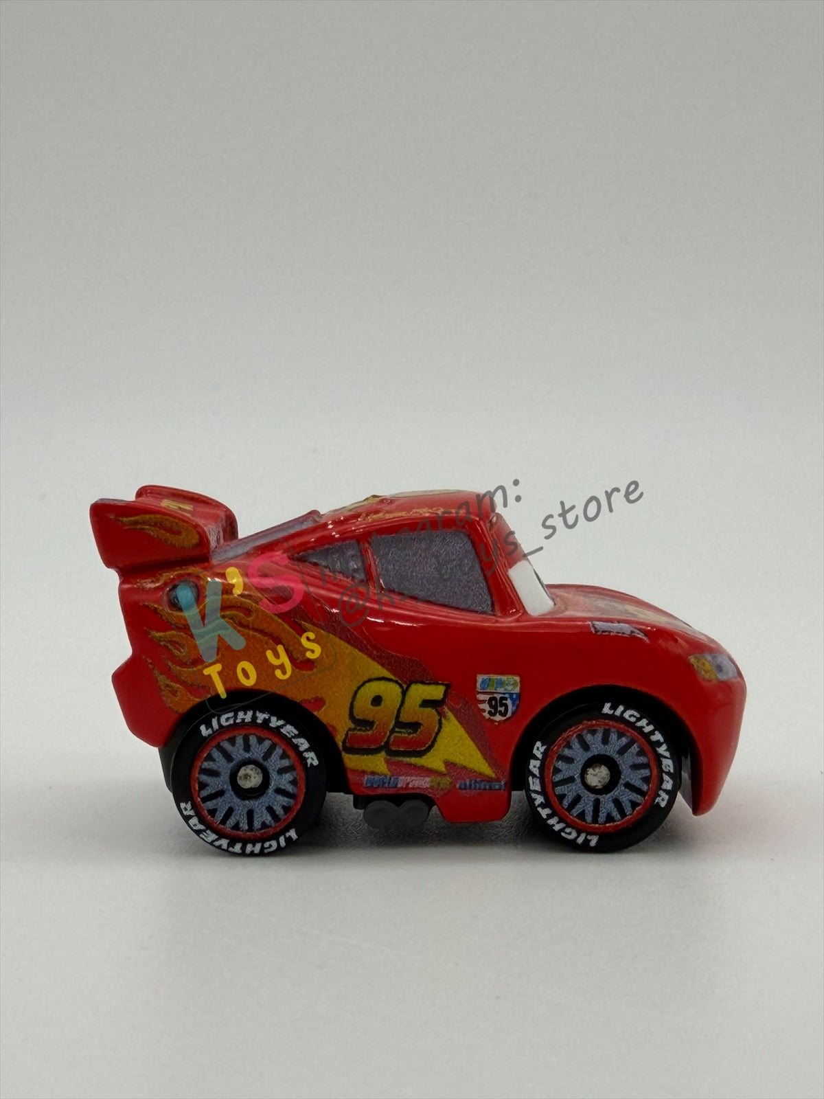 Loose Mini Racers Pixar Disney Cars, LIGHTNING MCQUEEN WITH RACING WHEELS - Mint / Near Mint Condition