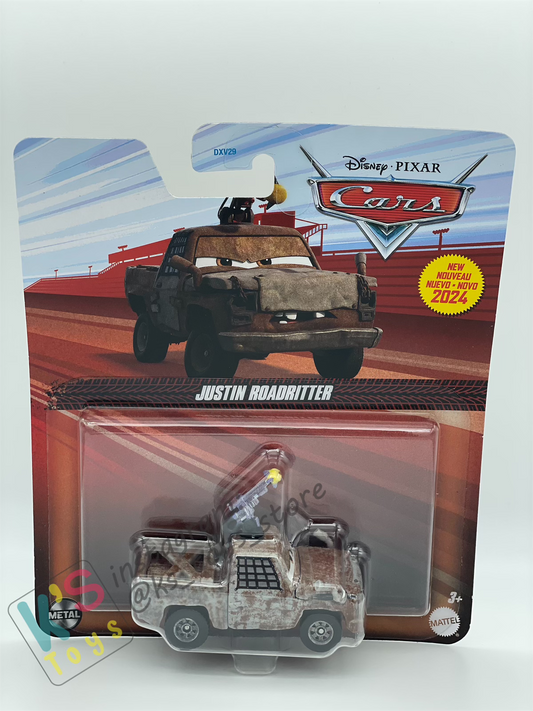 Disney Pixar Cars by MATTEL,  JUSTIN ROADRITTER - 2024 NEW RELEASE - BNIP