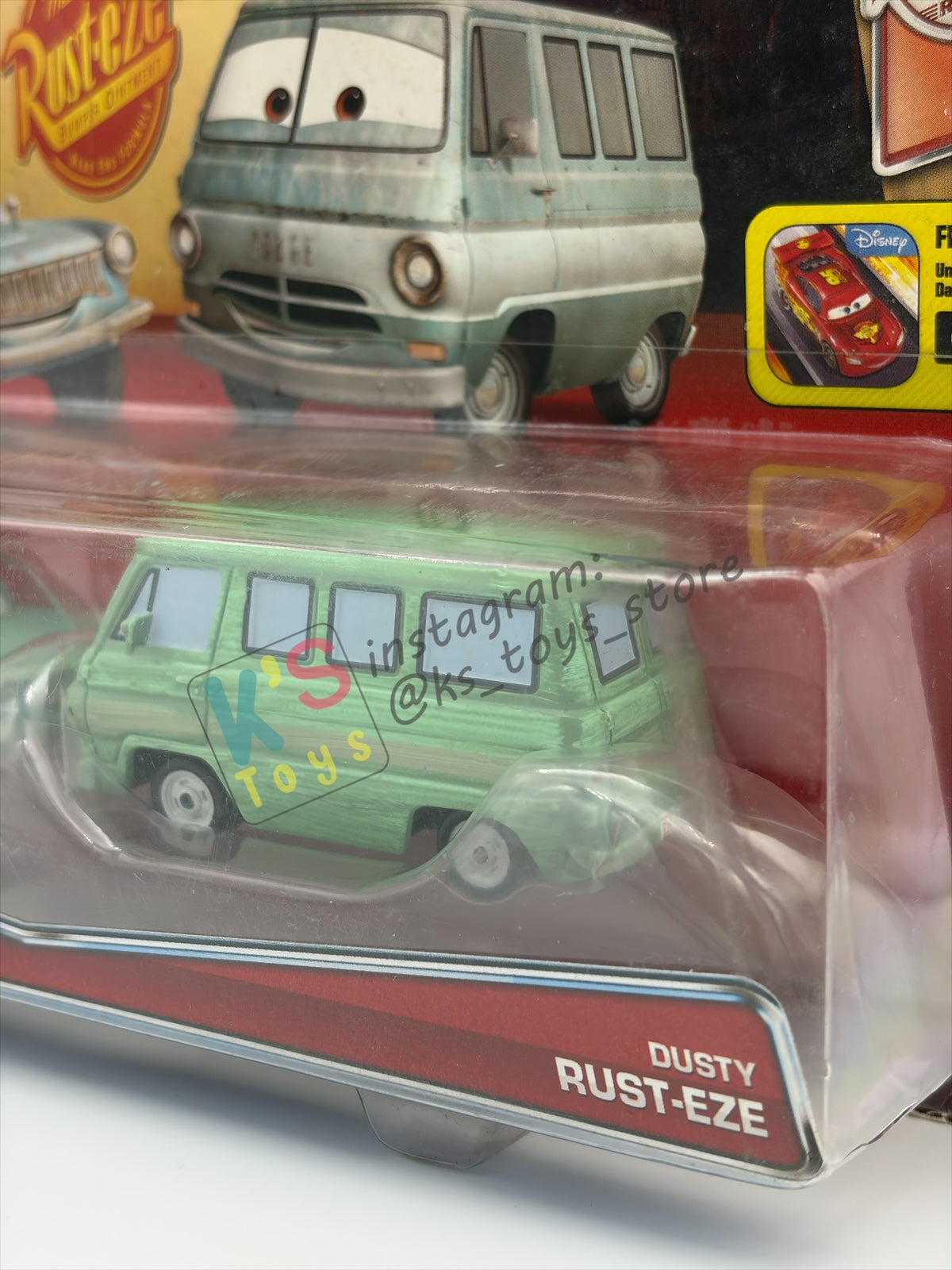 Disney Pixar Cars 1:55 by Mattel 2-Pack DUSTY RUST-EZE AND RUSTY RUST-EZE - RUST-EZE RACING CENTER SERIES - BNIP - READ DESCRIPTION!!!!!