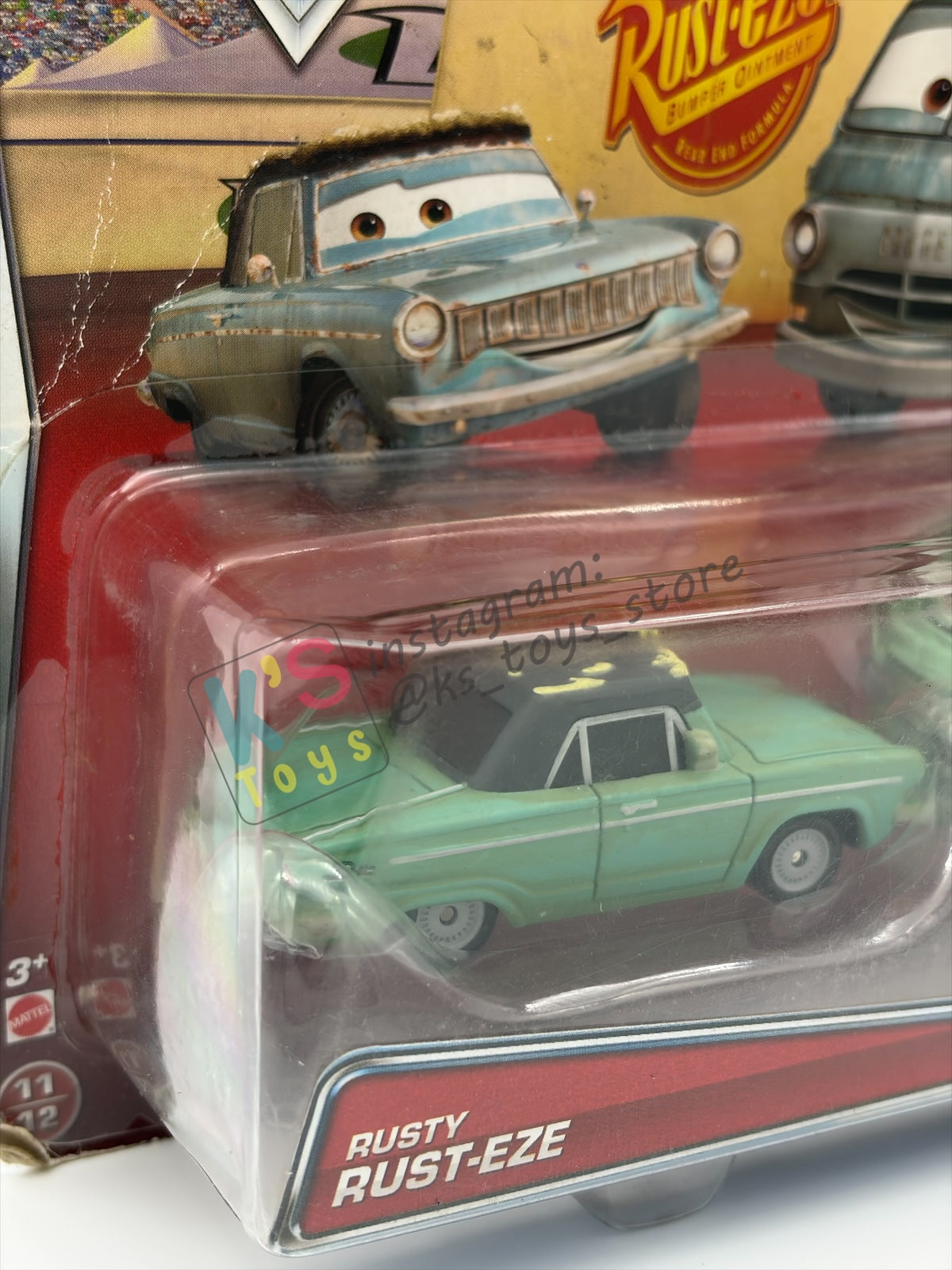 Disney Pixar Cars 1:55 by Mattel 2-Pack DUSTY RUST-EZE AND RUSTY RUST-EZE - RUST-EZE RACING CENTER SERIES - BNIP - READ DESCRIPTION!!!!!