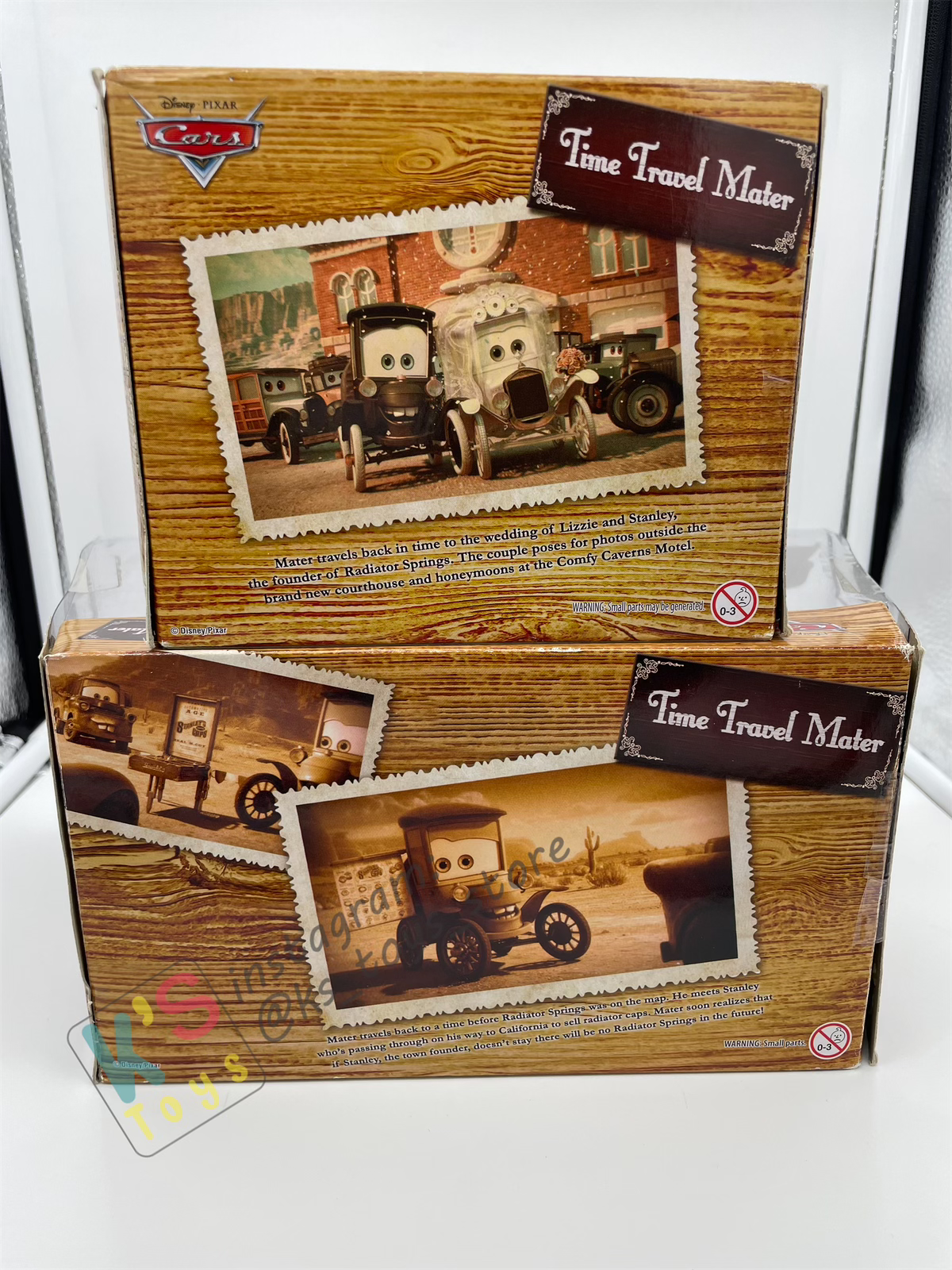 RARE DISNEY PIXAR CARS BY MATTEL, BUNDLE SET OF 2 GIFT SET TIME TRAVEL MATER - 1X RADIATOR SPRINGS BEGINNINGS 3-PACK GIFT SET AND 1X THE WEDDING DAY 2-PACK GIFT SET - BNIB