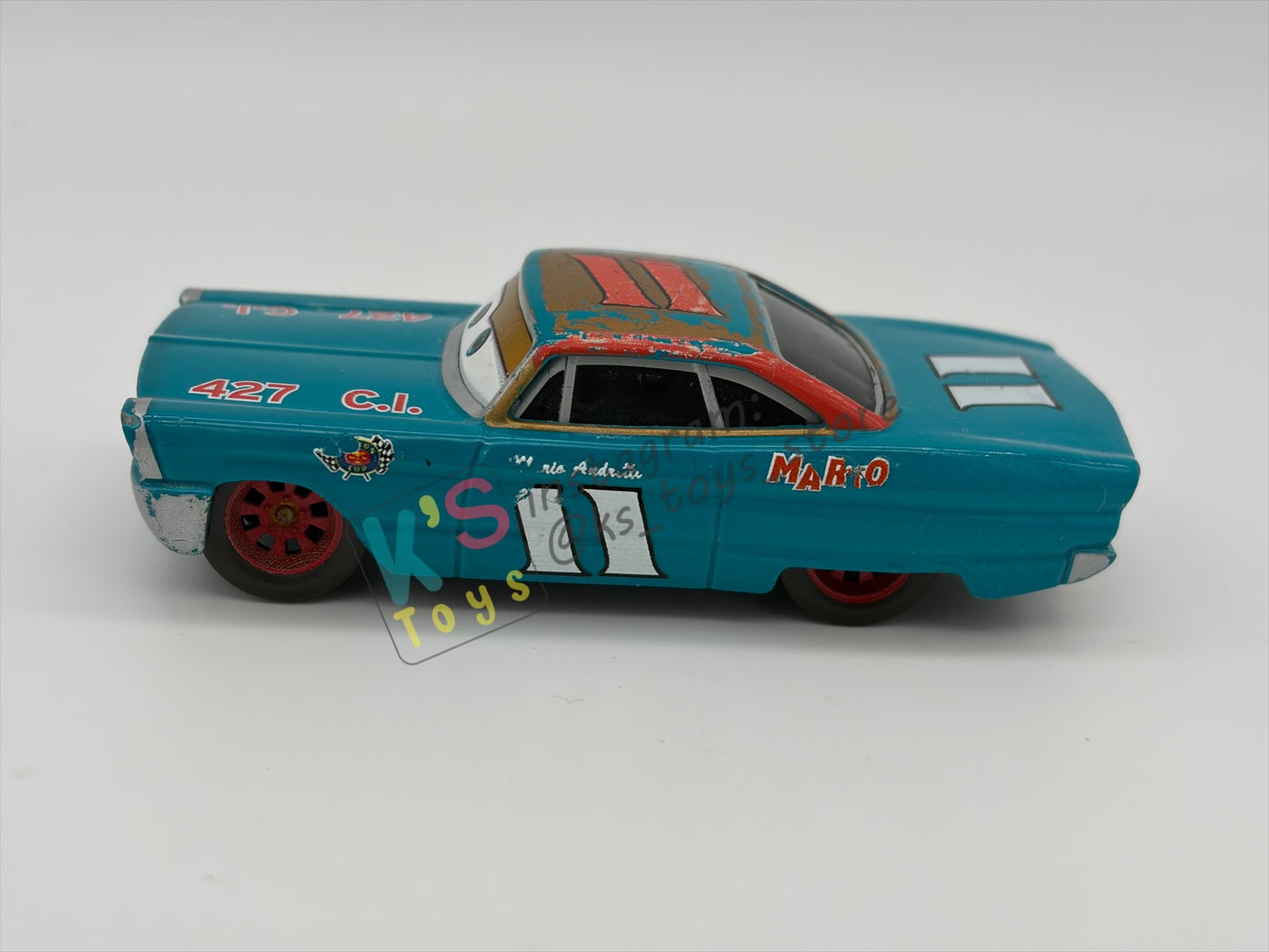 PRE-OWNED / LOOSE DISNEY PIXAR CARS BY MATTEL - "MARIO ANDRETTI RED RIMS" - CARS SERIES - PLAYED WITH GOOD CONDITION - READ DESCRIPTION!!!!!!!!!!!