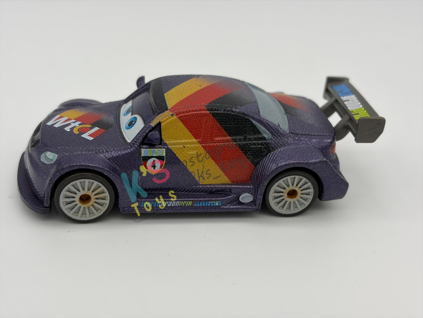 PRE-OWNED / LOOSE DISNEY PIXAR CARS BY MATTEL - "MAX SCHNELLS" - CARS 2 SERIES - PLAYED CONDITION - READ DESCRIPTION!!!!!!!!!!!