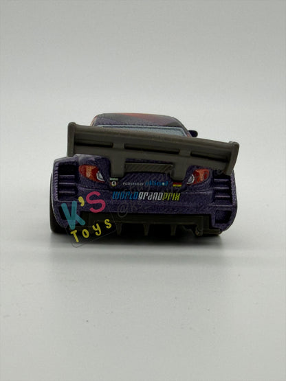 PRE-OWNED / LOOSE DISNEY PIXAR CARS BY MATTEL - "MAX SCHNELLS" - CARS 2 SERIES - PLAYED CONDITION - READ DESCRIPTION!!!!!!!!!!!