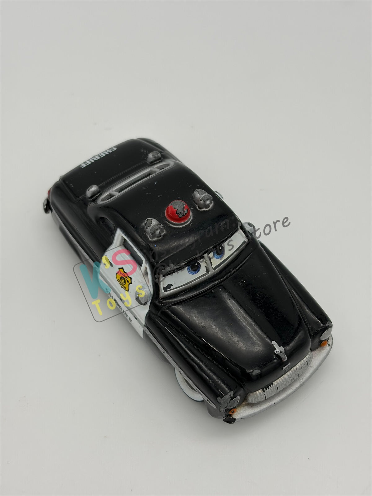 PRE-OWNED / LOOSE DISNEY PIXAR CARS BY MATTEL - "SHERIFF" - CARS SERIES - PLAYED CONDITION - READ DESCRIPTION!!!!!!!!!!!