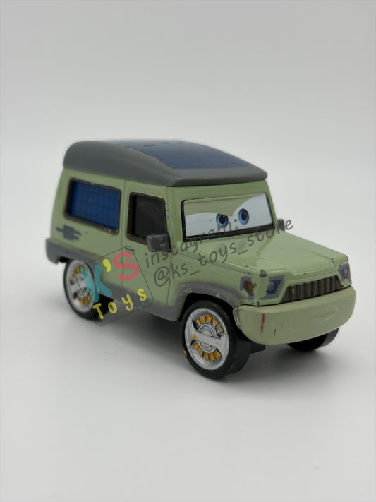PRE-OWNED / LOOSE DISNEY PIXAR CARS BY MATTEL - "MILES AXLEROD” - CARS 2 SERIES - GOOD CONDITION - READ DESCRIPTION!!!!!!!!!!!