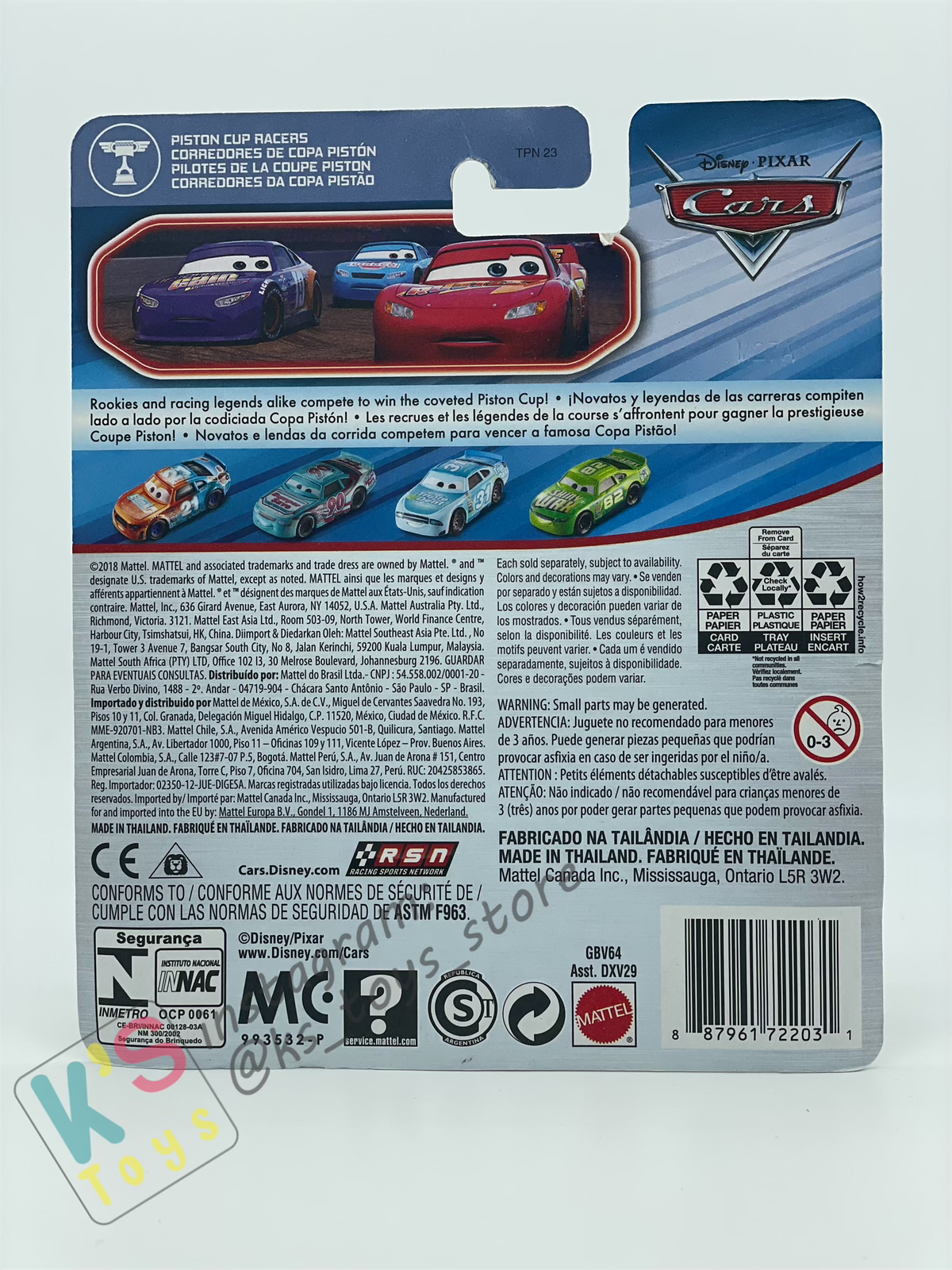 DISNEY PIXAR CARS BY MATTEL, FLOYD MULVIHILL - PISTON CUP RACERS- BNIP