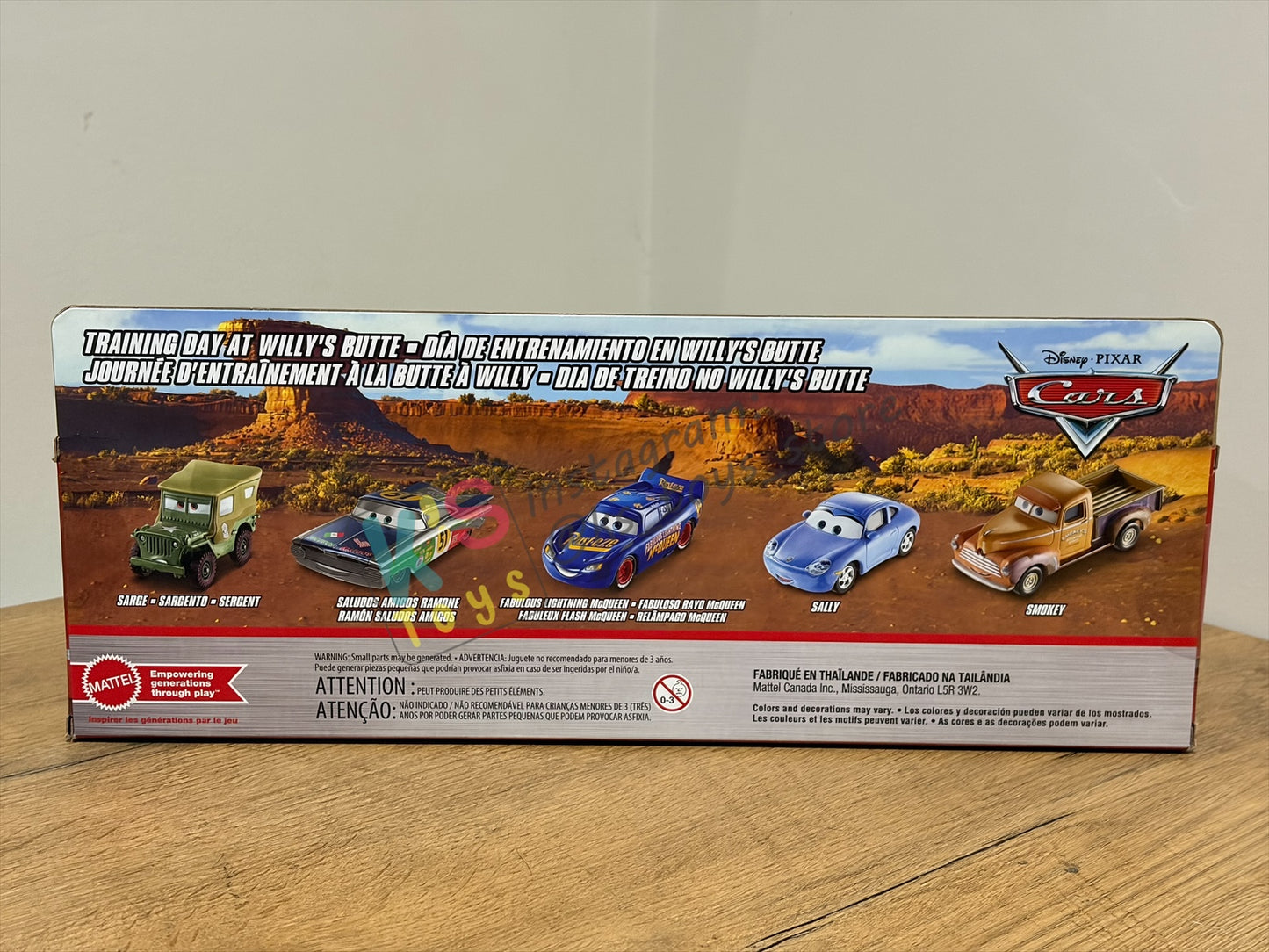 GIFT SET Disney Pixar Cars by MATTEL, EXCLUSIVE 5 PACK TRAINING DAY AT WILLY'S BUTTE - BNIP