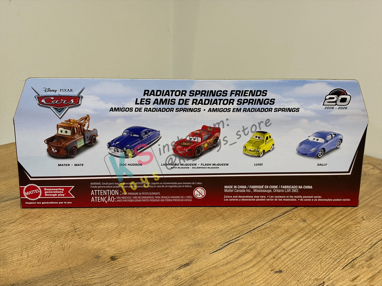 GIFT SET Disney Pixar Cars by MATTEL, EXCLUSIVE 5 PACK RADIATOR SPRINGS FRIENDS - 20TH ANNIVERSARY LOGO BNIP