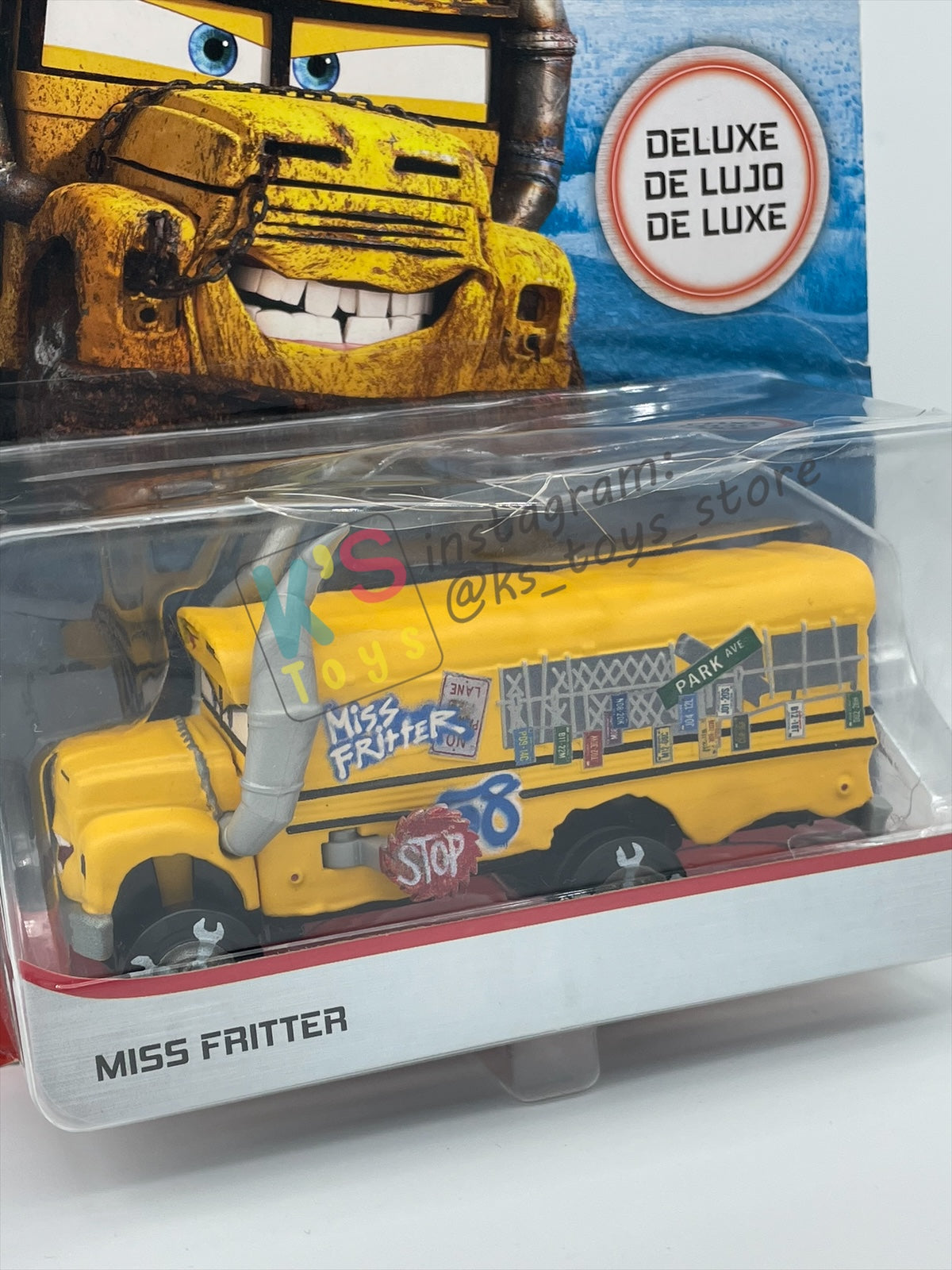 DELUXE DISNEY PIXAR CARS - MISS FRITTER - THUNDER HOLLOWS SERIES - BNIP - CRACKED BLISTER!!