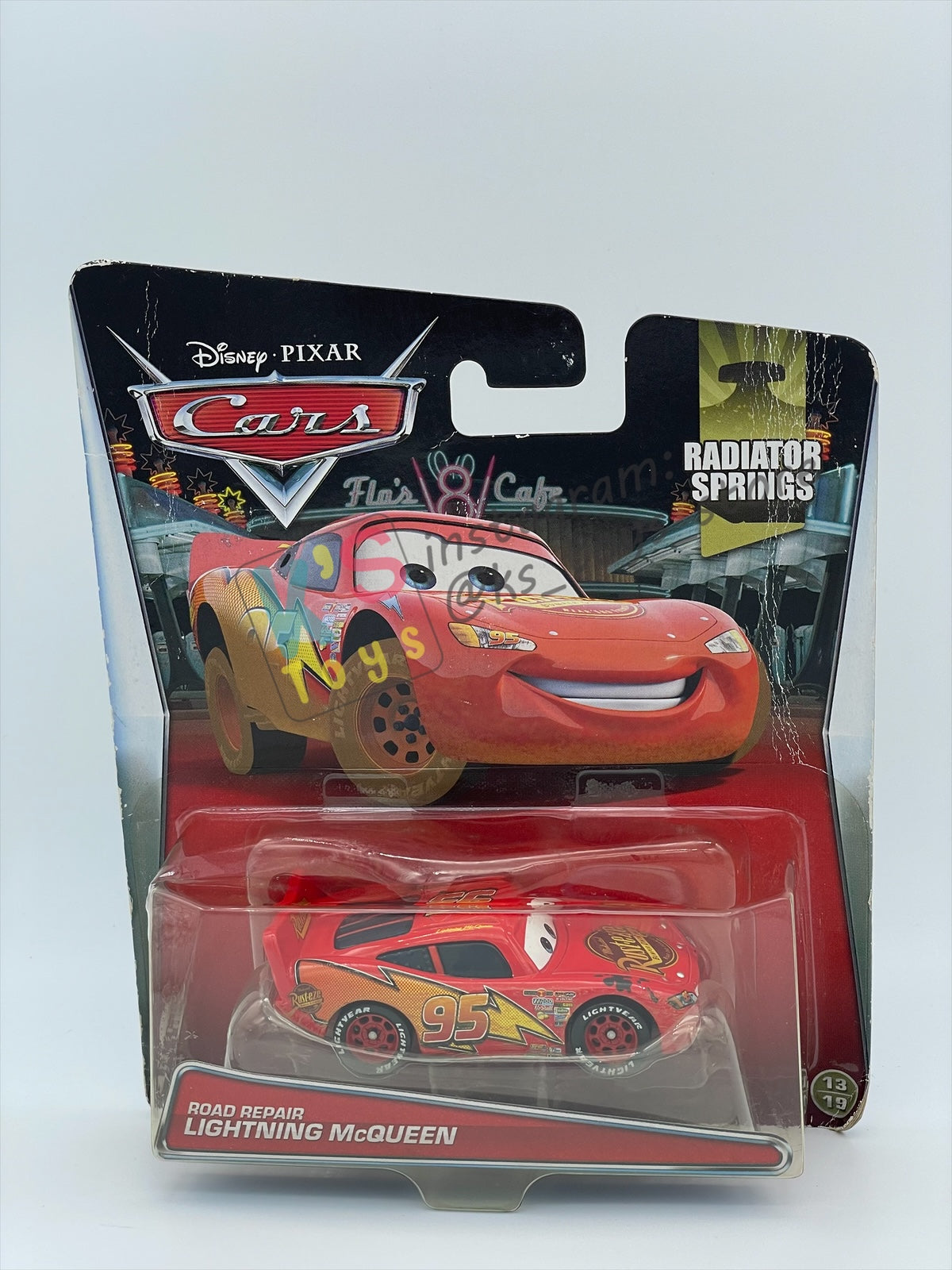 DISNEY PIXAR CARS 1:55 BY MATTEL, "ROAD REPAIR LIGHTNING MCQUEEN" - RADIATOR SPRINGS SERIES - BNIP