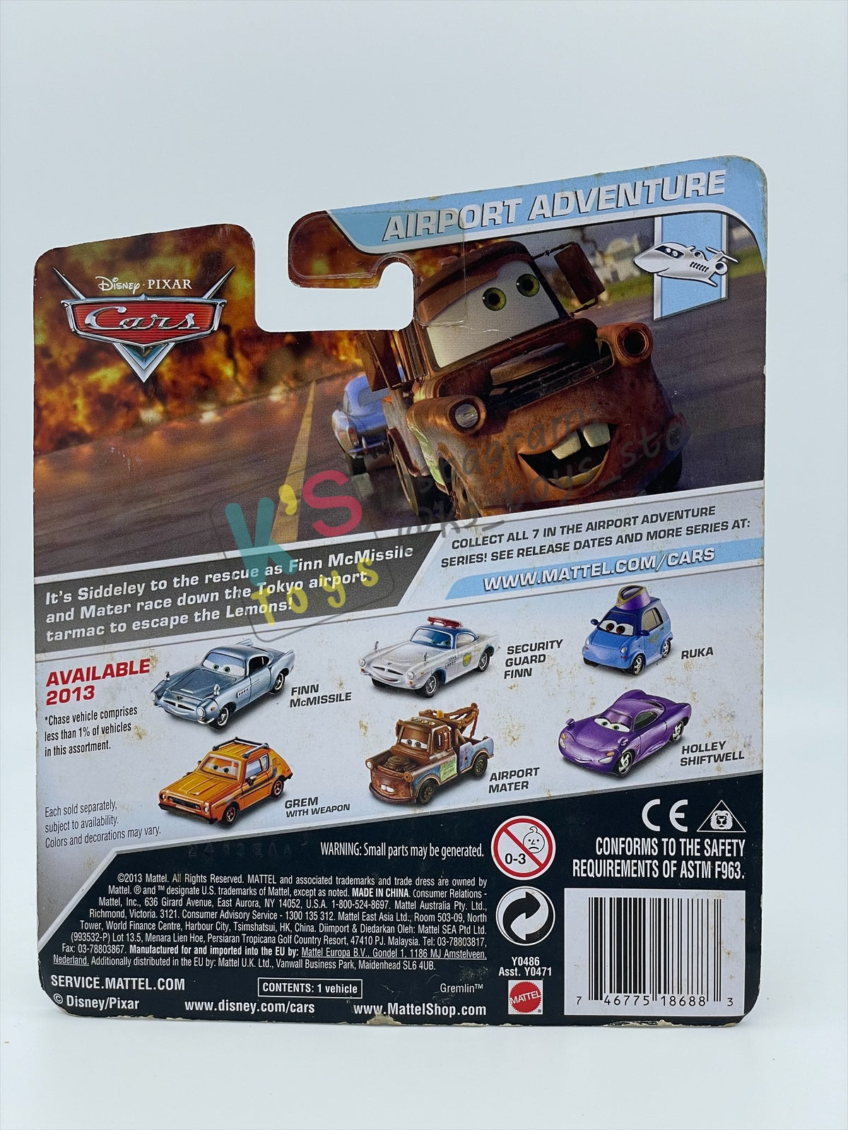 DISNEY PIXAR CARS BY MATTEL, RUKA - AIRPORT ADVENTURE SERIES - BNIP