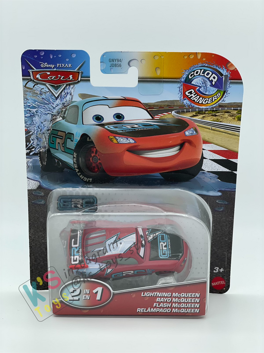 COLOR CHANGERS Disney Pixar Cars by MATTEL, GRC LIGHTNING MCQUEEN (RED / LIGHT BLUE) - 2025 NEW RELEASE - BNIP