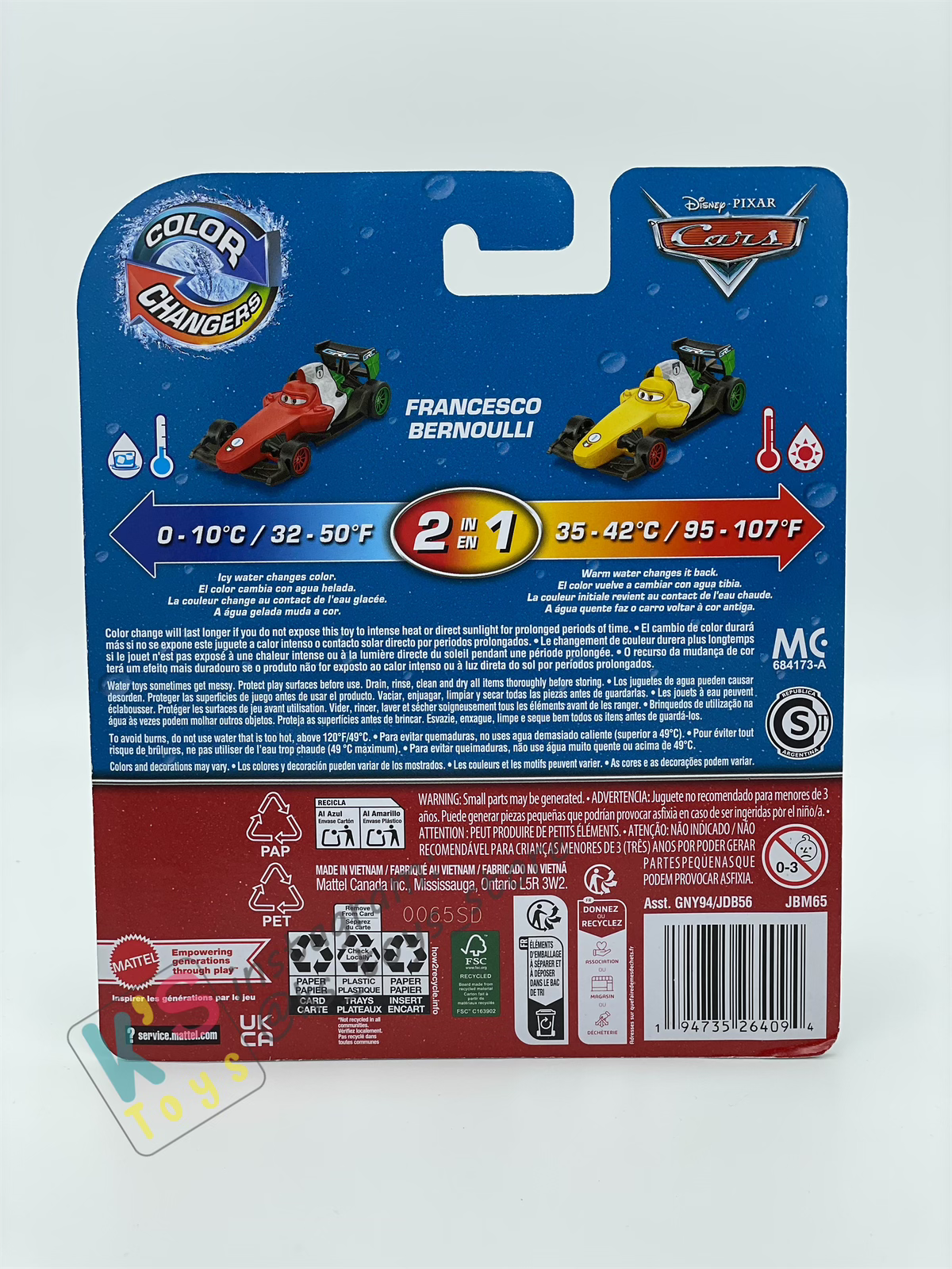 COLOR CHANGERS Disney Pixar Cars by MATTEL, GRC FRANCESCO (RED / YELLOW) - 2025 NEW RELEASE - BNIP