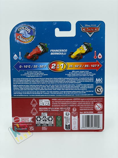 COLOR CHANGERS Disney Pixar Cars by MATTEL, GRC FRANCESCO (RED / YELLOW) - 2025 NEW RELEASE - BNIP
