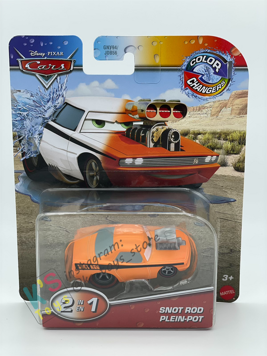 COLOR CHANGERS Disney Pixar Cars by MATTEL, SNOT ROD (ORANGE / WHITE) - 2025 NEW RELEASE - BNIP