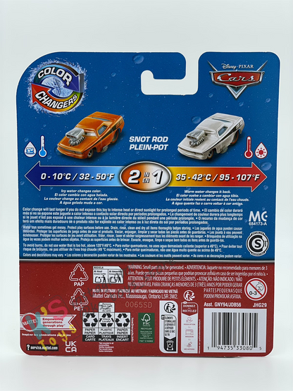 COLOR CHANGERS Disney Pixar Cars by MATTEL, SNOT ROD (ORANGE / WHITE) - 2025 NEW RELEASE - BNIP