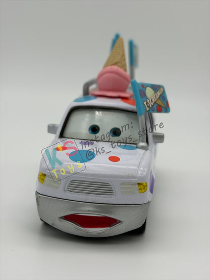 PRE-OWNED / LOOSE DISNEY PIXAR CARS 1:55 BY MATTEL - "I-SCREAMER’S BIGGEST FAN" MONSTER TRUCK MATER SERIES - MINT CONDITION
