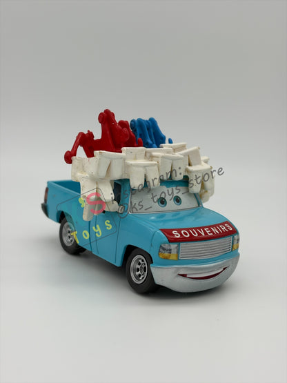 PRE-OWNED / LOOSE DISNEY PIXAR CARS 1:55 BY MATTEL - "BUCK THE TOOTH VENDOR" MATER THE GREATER SERIES - GOOD CONDITION