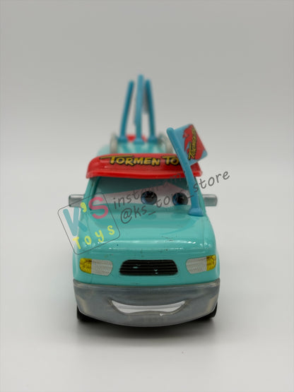 PRE-OWNED / LOOSE DISNEY PIXAR CARS BY MATTEL - "TORMENTOR’S BIGGEST FAN" MONSTER TRUCK MATER - GOOD CONDITION