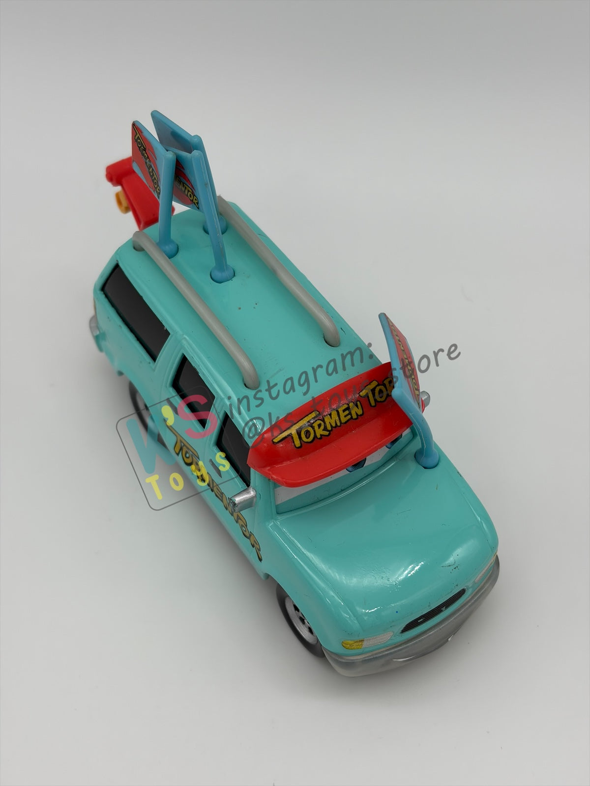 PRE-OWNED / LOOSE DISNEY PIXAR CARS BY MATTEL - "TORMENTOR’S BIGGEST FAN" MONSTER TRUCK MATER - GOOD CONDITION