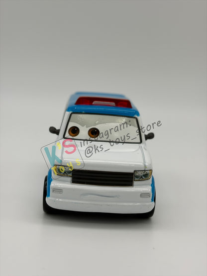PRE-OWNED / LOOSE DISNEY PIXAR CARS - "OFFICER MURAKAMI" CARS 2 SERIES - NEAR MINT CONDITION - READ DESCRIPTION!!!!!!!!!!