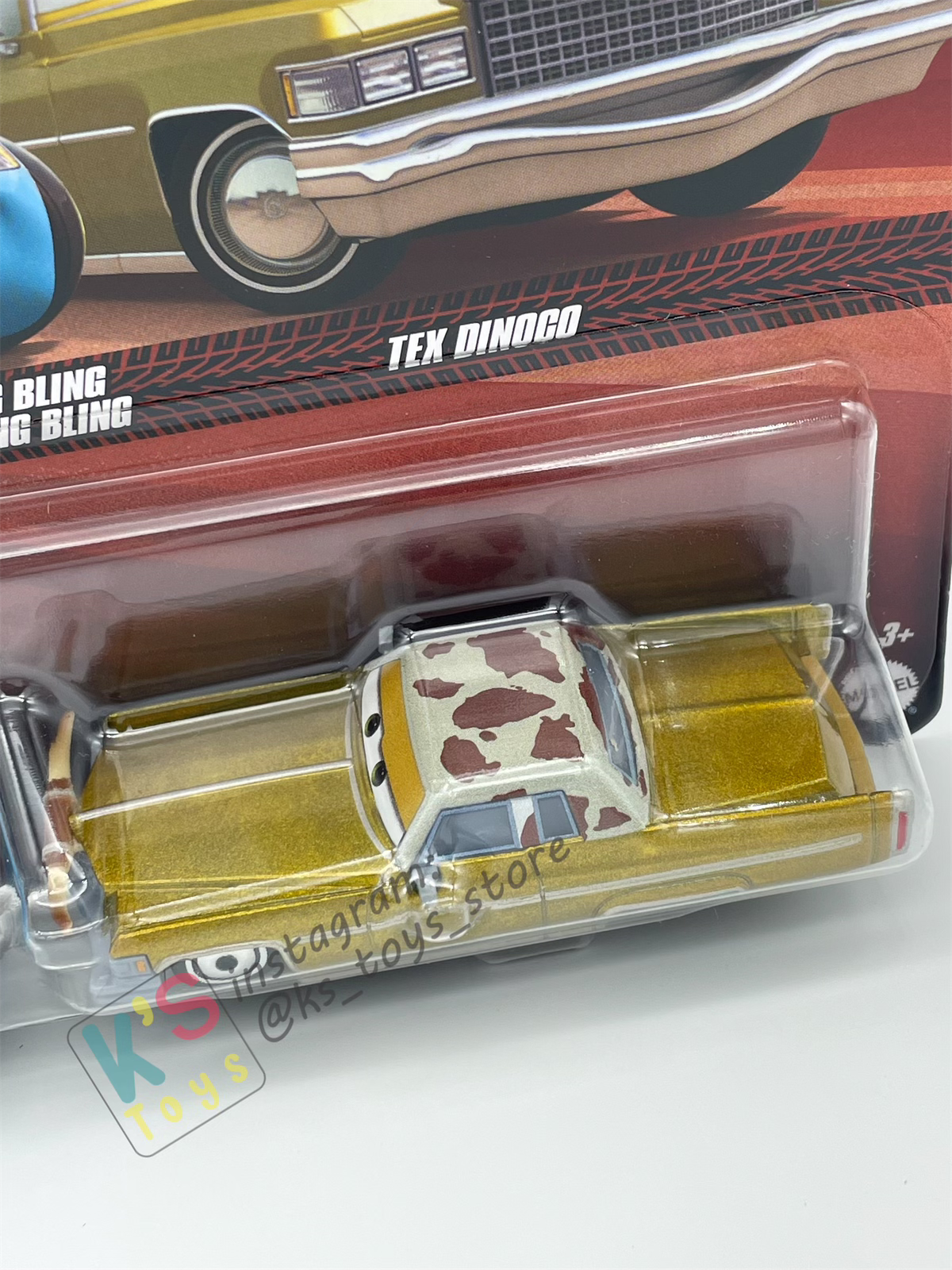 Disney Pixar Cars 1:55 by Mattel 2-Pack BLING BLING LIGHTNING MCQUEEN AND TEX DINOCO - 2025 RE-RELEASED - BNIP
