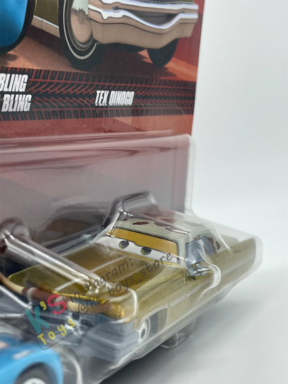 Disney Pixar Cars 1:55 by Mattel 2-Pack BLING BLING LIGHTNING MCQUEEN AND TEX DINOCO - 2025 RE-RELEASED - BNIP