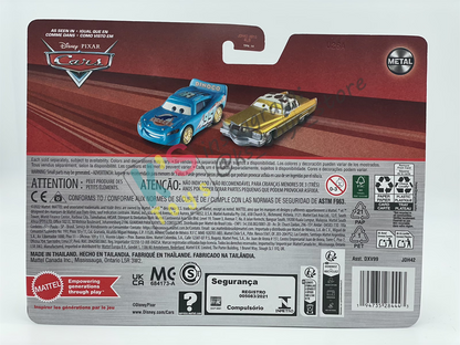 Disney Pixar Cars 1:55 by Mattel 2-Pack BLING BLING LIGHTNING MCQUEEN AND TEX DINOCO - 2025 RE-RELEASED - BNIP
