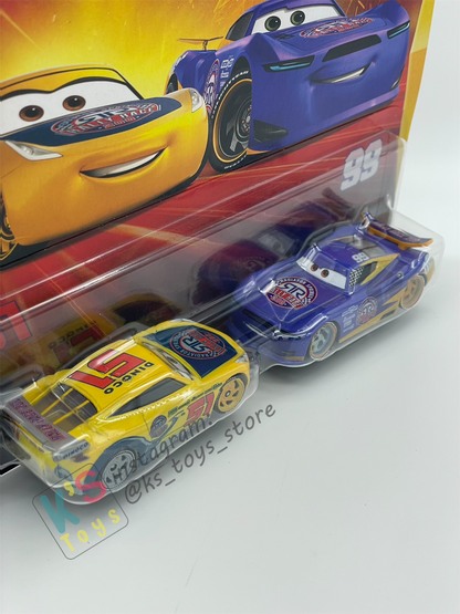 Disney Pixar Cars 1:55 by Mattel 2-Pack RACE RESCUE CRUZ RAMIREZ AND RACE RESCUE DANNY SWERVEZ - RACE AND RESCUE SERIES - 2025 NEW RELEASE - BNIP