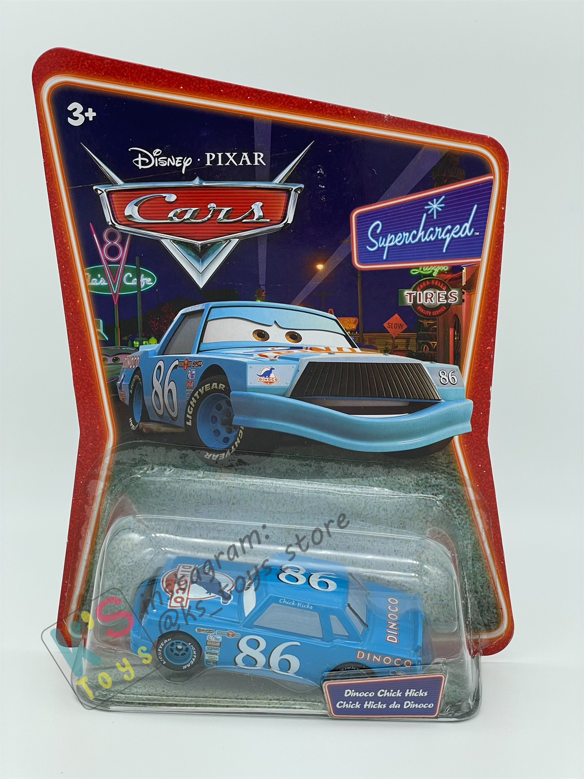 DISNEY PIXAR CARS BY MATTEL, DINOCO CHICK HICKS - SUPERCHARGED SERIES - BNIP
