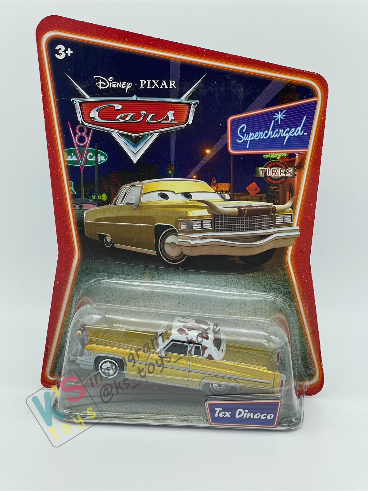DISNEY PIXAR CARS BY MATTEL, TEX DINOCO - SUPERCHARGED SERIES - BNIP