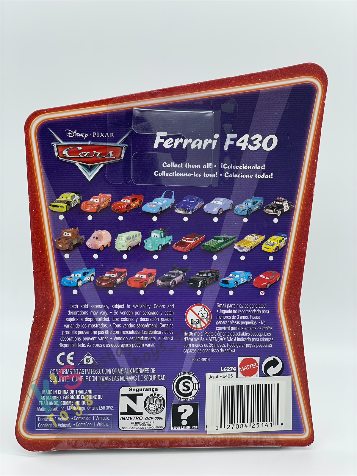 DISNEY PIXAR CARS BY MATTEL, FERRARI F430 - SUPERCHARGED SERIES - BNIP