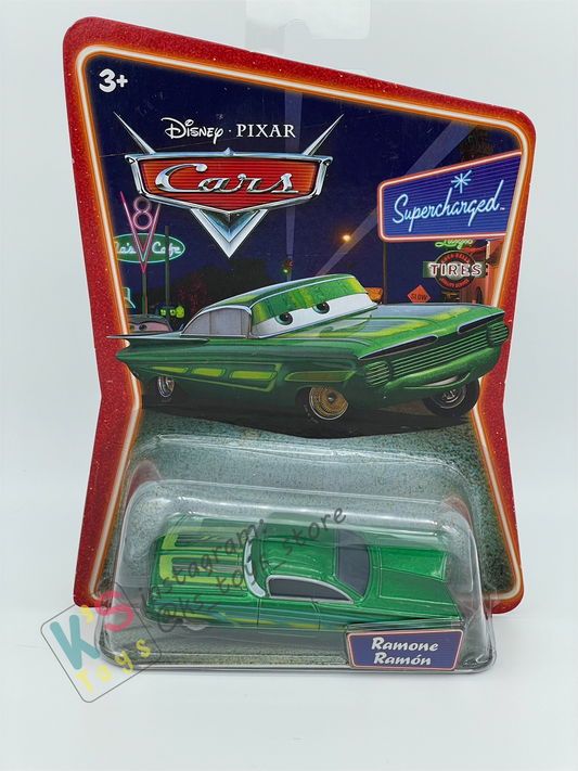 DISNEY PIXAR CARS BY MATTEL, GREEN RAMONE - SUPERCHARGED SERIES - BNIP