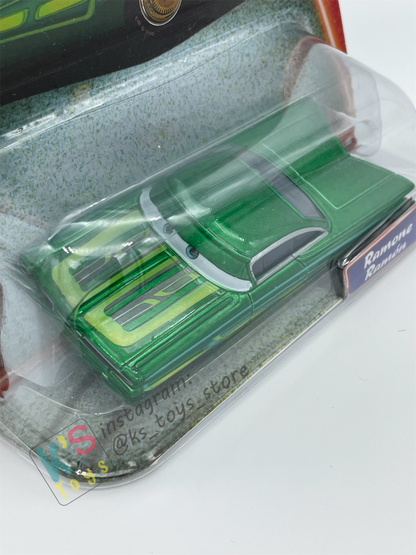 DISNEY PIXAR CARS BY MATTEL, GREEN RAMONE - SUPERCHARGED SERIES - BNIP