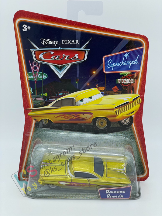 DISNEY PIXAR CARS BY MATTEL, YELLOW RAMONE - SUPERCHARGED SERIES - BNIP