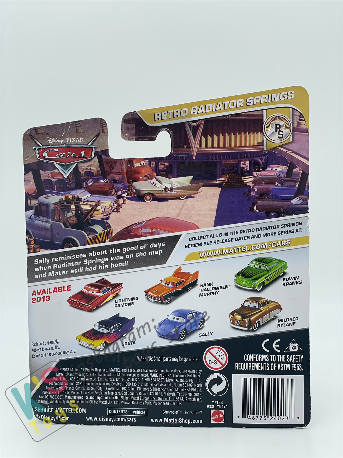 DISNEY PIXAR CARS 1:55 BY MATTEL, MILDRED BYLANE - RETRO RADIATOR SPRINGS SERIES - BNIP