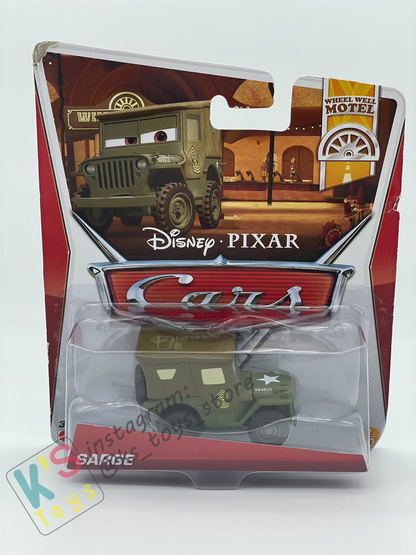 DISNEY PIXAR CARS 1:55 BY MATTEL, SARGE - WHEEL WELL MOTEL SERIES - BNIP