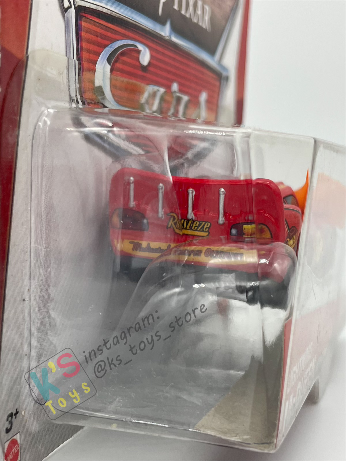 DISNEY PIXAR CARS BY MATTEL 1:55, LIGHTNING MCQUEEN WITH CONE - BNIP