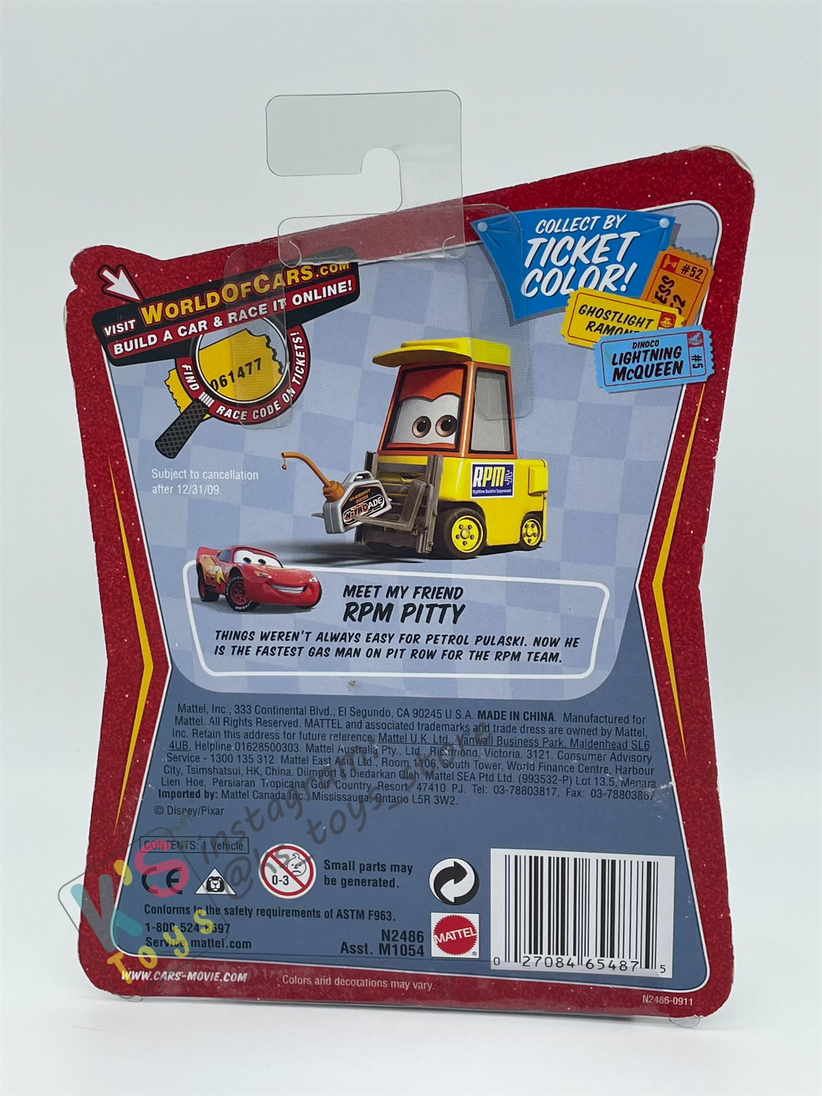 DISNEY PIXAR CARS BY MATTEL, EDWIN KRANKS - RACE ORAMA SERIES - BNIP