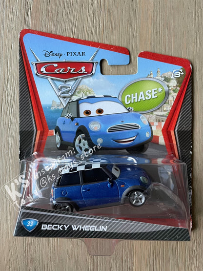 DISNEY PIXAR CARS BY MATTEL, BECKY WHEELIN - CARS 2 - BNIP