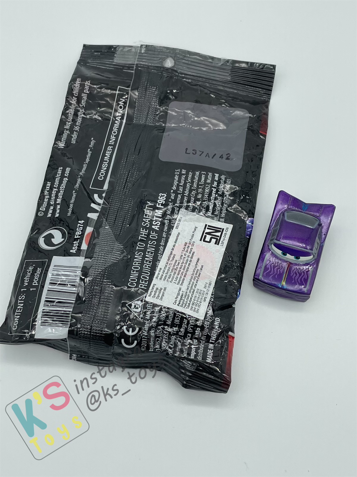 Loose Mini Racers Pixar Disney Cars, Metallic Purple Ramone - BNIP (Blind bag opened to verified of the content and sealed back)