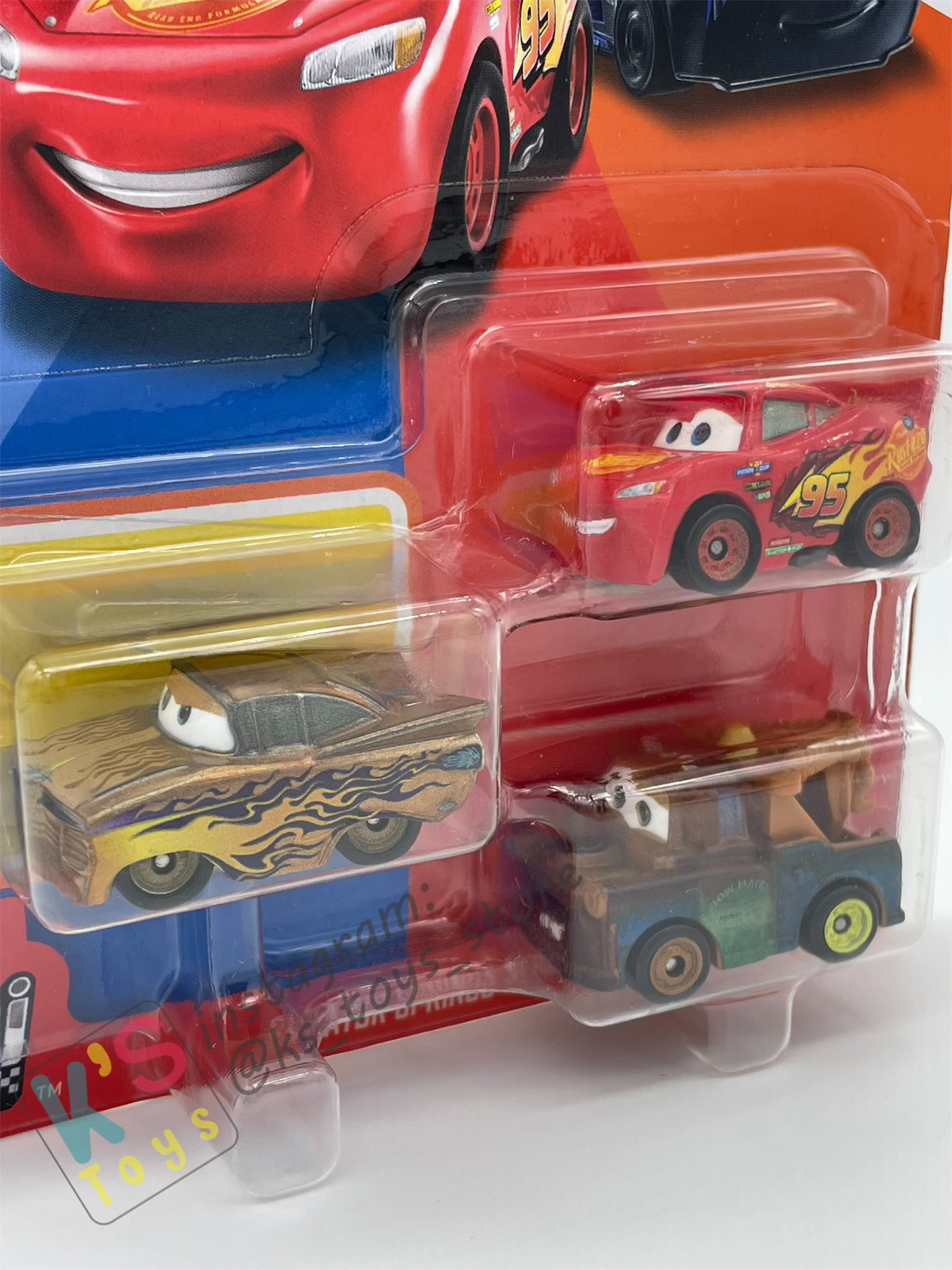 MINI RACERS DISNEY PIXAR CARS 3-PACK GOLDEN RAMONE, LIGHTNING MCQUEEN CARS 3 AND MATER - BNIP