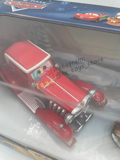 GIFT SET Disney Pixar Cars by MATTEL, EXCLUSIVE 3 PACK MATER SAVES CHRISTMAS ONLY AT TOYRUS - SANTA CAR, WHEE-HOO WINTER MATER, AND HOLIDAY HOTSHOT LIGHTNING MCQUEEN - BNIP